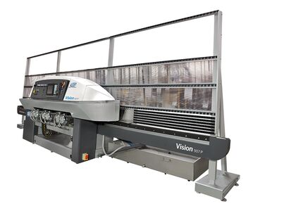 Вертикальный станок для выполнения обработки прямолинейного фацета стекла Bottero Vision