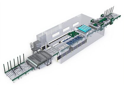 Автоматическая линия для ламинирования стекла - станок для изготовления триплекса Bottero Flexlami