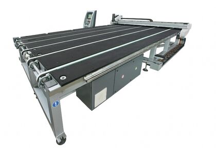 Стол раскроя стекла с ремнями для транспортировки и воздушной подушкой - станок для резки стекла Bottero 343 BKM