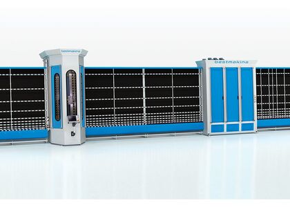 Автоматическая вертикальная линия для притупления кромки и мойки стекла Best Makina BLAW2