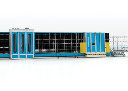 Автоматизированная моющая-прессующая линия с панельным серво-прессом для стеклопакетов Best Makina BWPL