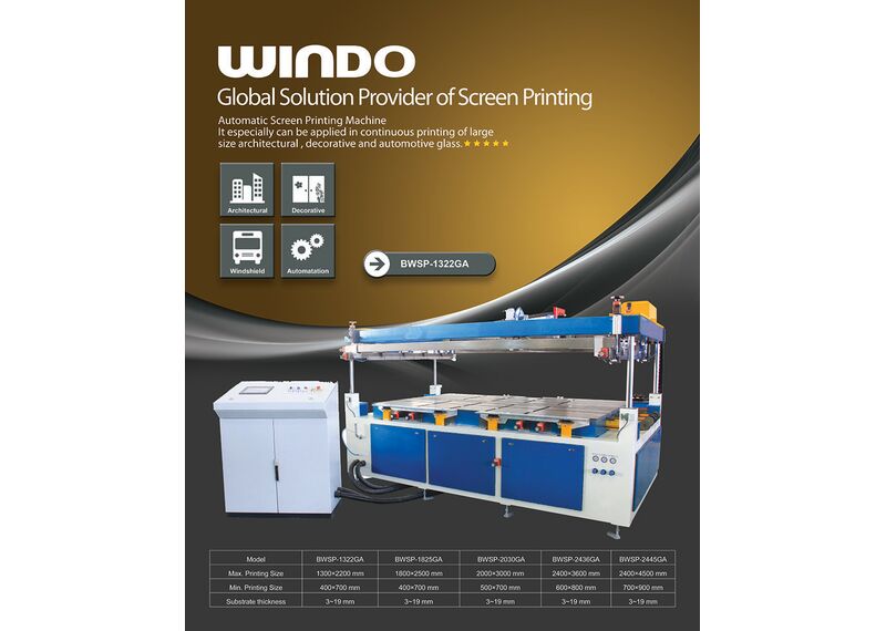 Автоматическая шелкографическая машина - станок для печати по стеклу WINDO BWSP-1322GA