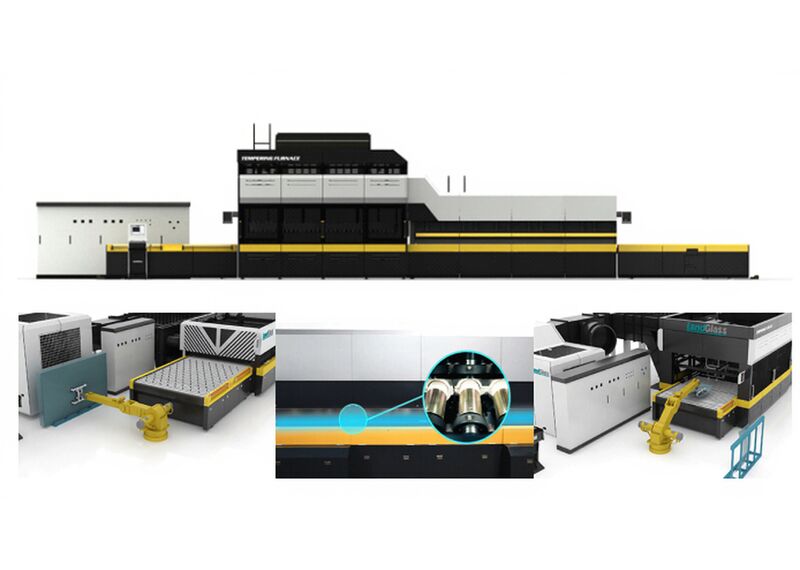 Закалочная печь для гнутого стекла с двойной кривизной LandGlass LD-E JetConvection (полная конвекция)
