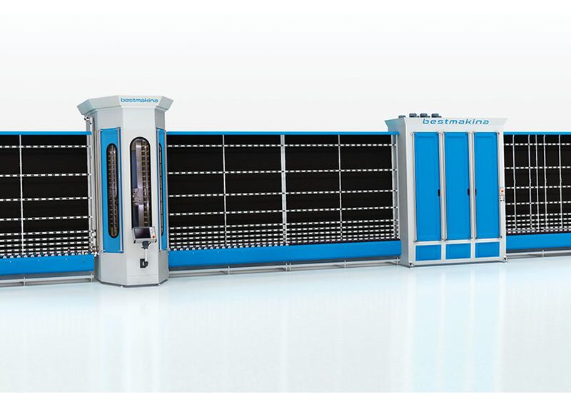 Автоматическая вертикальная линия для притупления кромки и мойки стекла Best Makina BLAW2