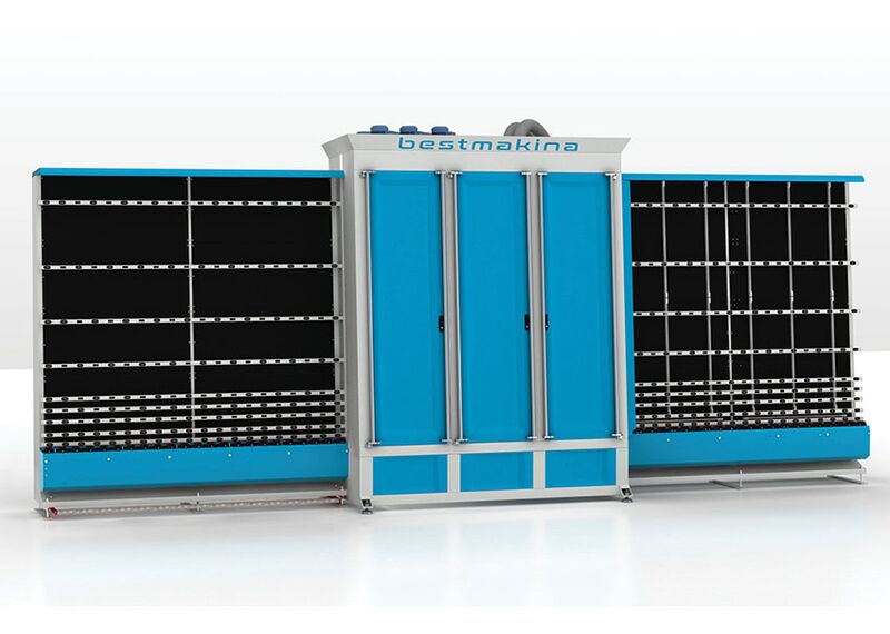 Вертикальная мойка и сушка стекла - моющая машина для вертикальной мойки стекла Best Makina BW